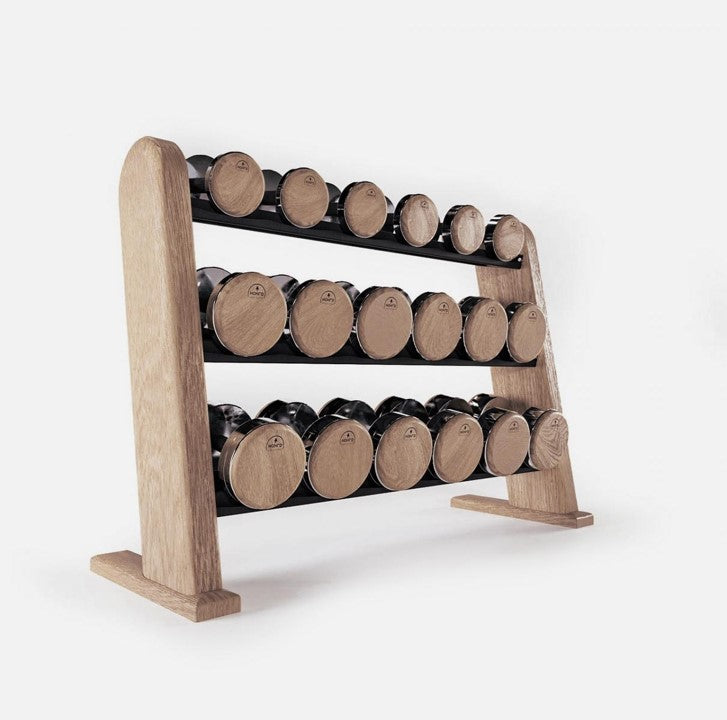 NOHrD Dumbbells - Hantelsatz 5 bis 25 kg Eiche Vintage