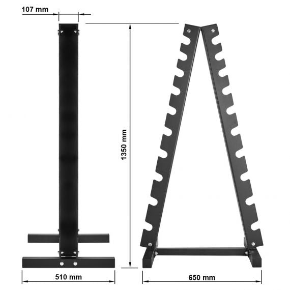 Hantelpyramide - für 10 Paar Hanteln - schwarz