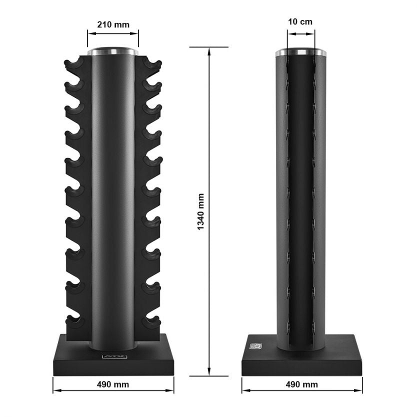 Hantelsatz chrom 1-10 kg inkl. Ablagesäule